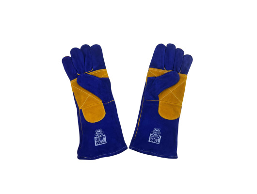 Blue lined welding gloves
