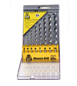 8pc Masonry 3-10mm CR flute Drill Bit set 