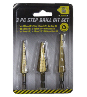 3Pc Step Drill Set