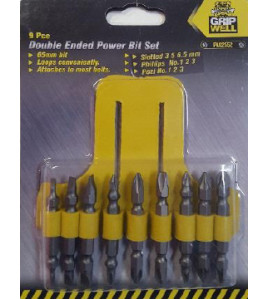 9 Pce Double Ended Power Screwdriver Bit Set