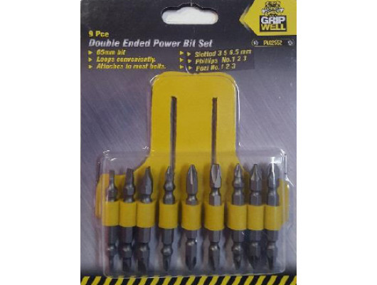 9 Pce Double Ended Power Screwdriver Bit Set