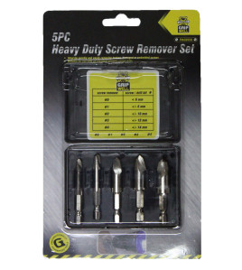 Screw remover set of 5pcs heavy duty