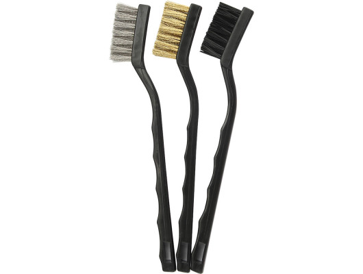 3Pc Mini Brush Wire Set Nylon/Brass/Stainless Steel