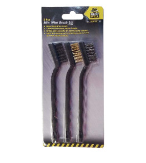 3Pc Mini Brush Wire Set Nylon/Brass/Stainless Steel