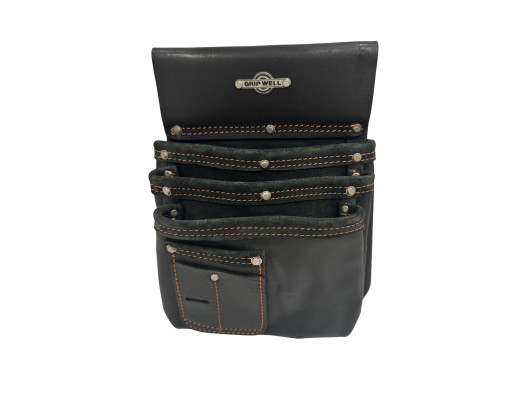 3 Pocket Leather Nail Bag