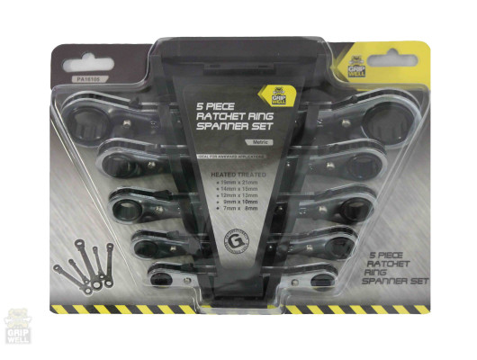 5PC Ring Ratcheting Spanner Set