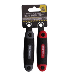 17pc sae / mm Folding Allen / Hex Key Set - CRV