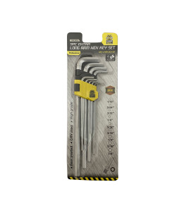 Hex key set 9pc af extra long