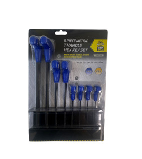 8pc Metric TPR T-handle Hex Key Set