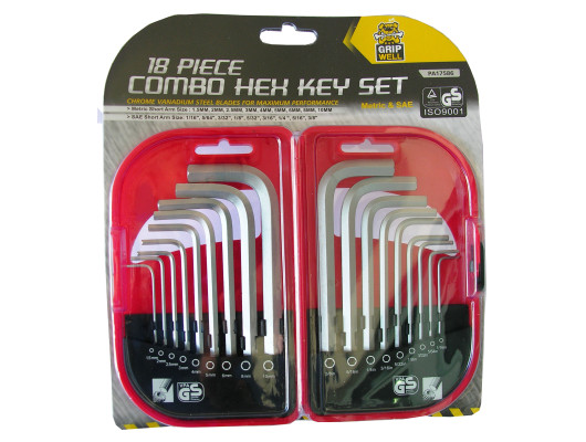 18pc Metric & AF Hex key Set