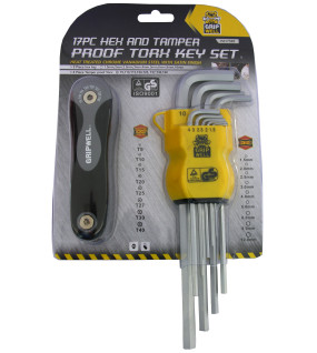 17pc Hex Key &amp; Folding Torx Set