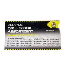 200pc Drill screw assortment