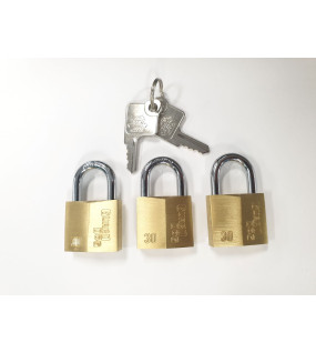 3pc 30mm key alike Brass Padlock bulk packaging