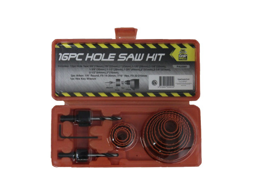 16pc Hole saw kit 