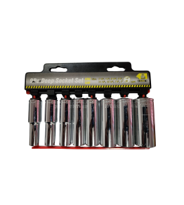 9pc 1/2&quot; Dr 12pt A/F Deep Socket Set (Cr-V)