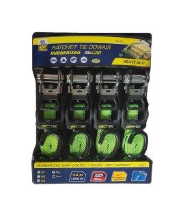 4pc Heavy Duty Ratchet Tie Down 3.6m (454kg LC)