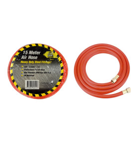 Air Hose Orange PVC 3/8&quot; x 15m with Fittings