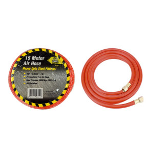 Air Hose Orange PVC 3/8&quot; x 15m with Fittings