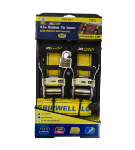 2pc Ratchet Tie Down 38mm x 4.5m (750kg LC)