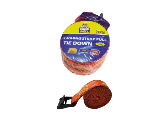 2pc Lashing strap pull tie down 2m x 25mm LC113kgs