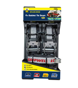 2pc Nylon Edge Ratchet Tie Down 4M X 38MM LC1000KGS