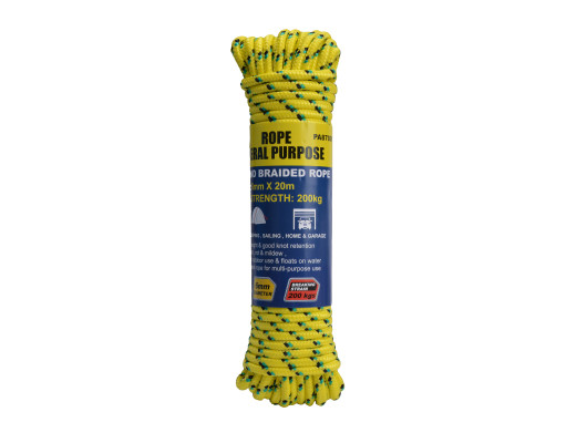 PP Diamond Braided Rope 6mm x 20m